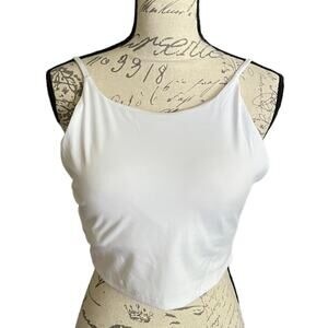 White Fitness Tank With Built In Bra Size XX-Large